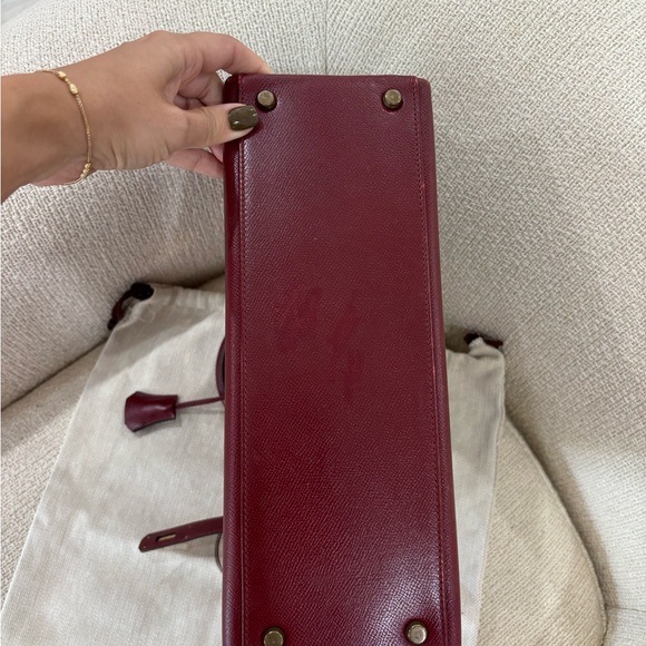 Authentic HERMES KELLY 32 Burgundy Leather courchevel Rouge Ash - Picture 12 of 16
